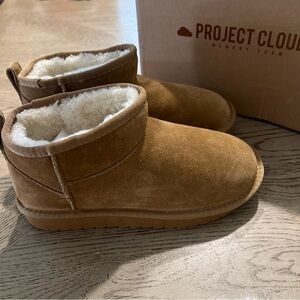 PROJECT CLOUD Ankle Fur Lined Winter Boot Women's Size US 7.5 Chestnut